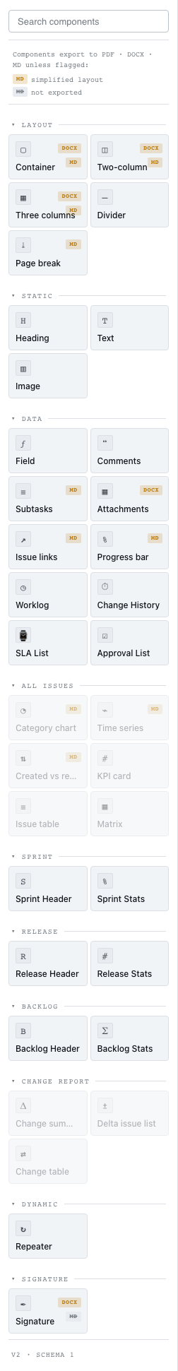Component palette