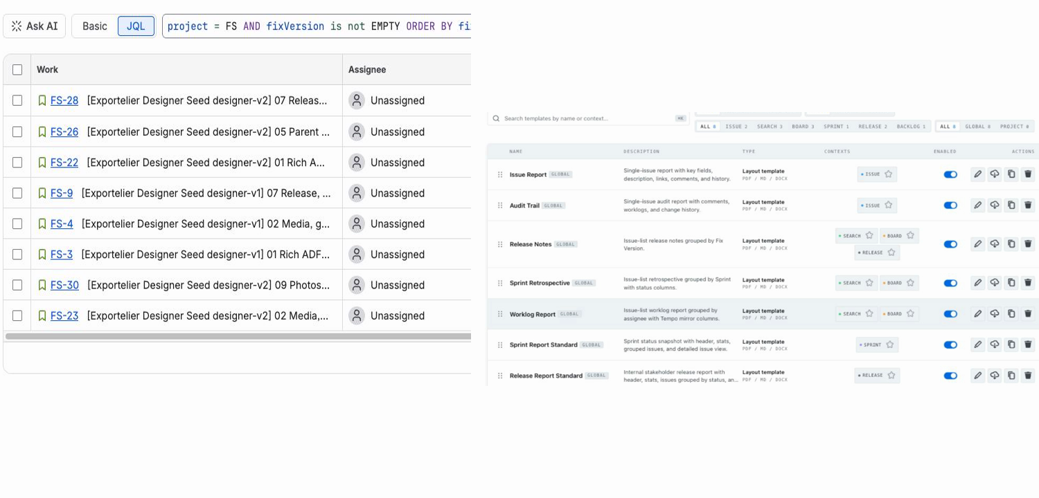 Release report export